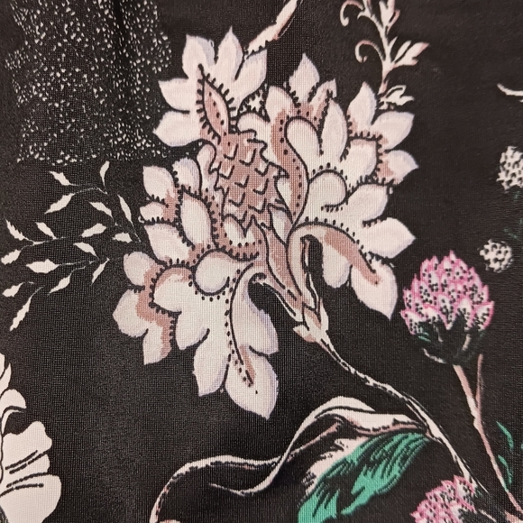 AFRM Nordstrom Black Satin Floral Backless Midi Dress Size Large EUC - Picture 8 of 12